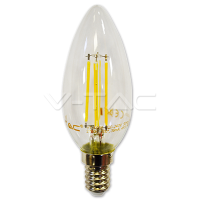 LED spuldze (svece) - LED Bulb - 4W Filament E14 Candle Warm White